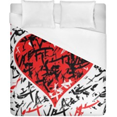 Red Hart - Graffiti Style Duvet Cover (california King Size)