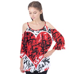 Red Hart - Graffiti Style Flutter Tees