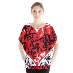 Red Hart - Graffiti Style Blouse