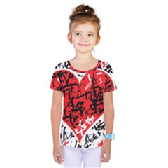 Red Hart - Graffiti Style Kids  One Piece Tee