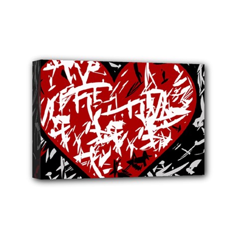 Red Graffiti Style Hart  Mini Canvas 6  X 4  by Valentinaart