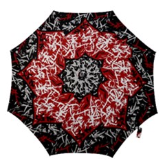 Red Graffiti Style Hart  Hook Handle Umbrellas (medium)