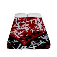 Red Graffiti Style Hart  Fitted Sheet (full/ Double Size)