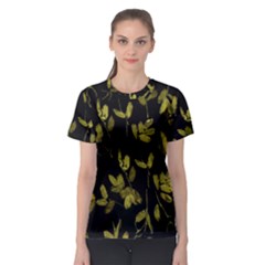 Dark Floral Print Women s Sport Mesh Tee