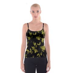 Dark Floral Print Spaghetti Strap Top