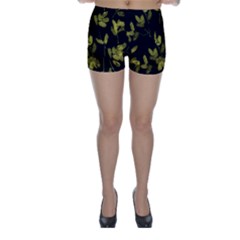 Dark Floral Print Skinny Shorts