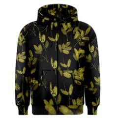 Dark Floral Print Men s Zipper Hoodie