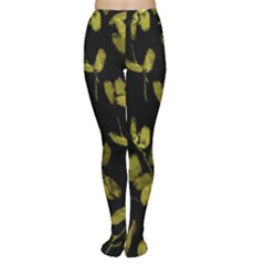 Dark Floral Print Women s Tights by dflcprintsclothing