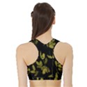 Dark Floral Print Sports Bra with Border View2