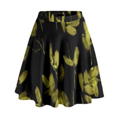 Dark Floral Print High Waist Skirt