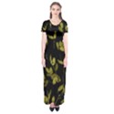 Dark Floral Print Short Sleeve Maxi Dress View1