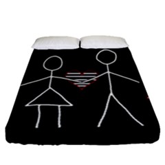 Couple In Love Fitted Sheet (queen Size)