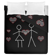 Couple In Love Duvet Cover Double Side (queen Size)