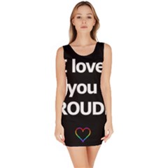 Proudly Love Sleeveless Bodycon Dress by Valentinaart