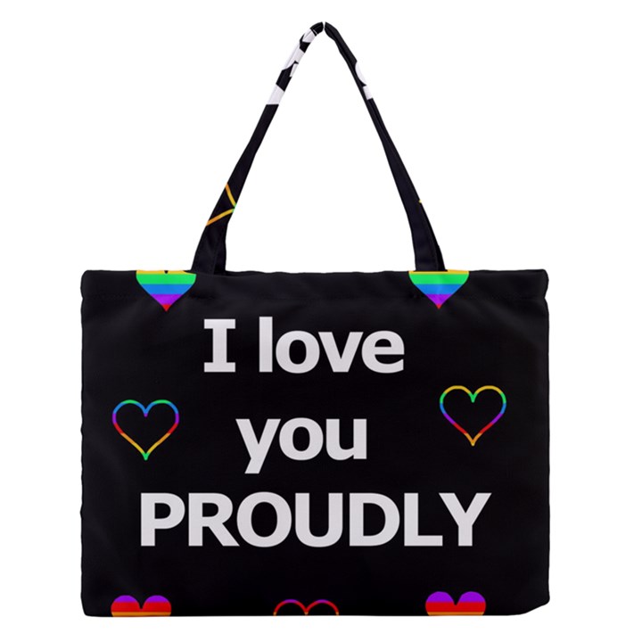 Proudly love Medium Zipper Tote Bag