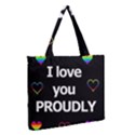 Proudly love Medium Zipper Tote Bag View2