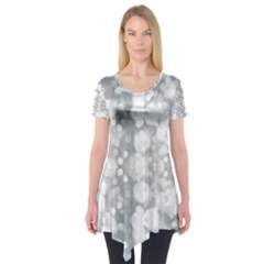 Light Circles, Watercolor Art Painting Short Sleeve Tunic 