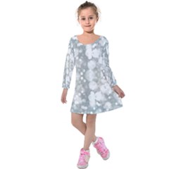 Light Circles, Watercolor Art Painting Kids  Long Sleeve Velvet Dress by picsaspassion