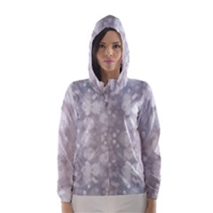 Light Circles, Rouge Aquarel Painting Hooded Wind Breaker (women) by picsaspassion