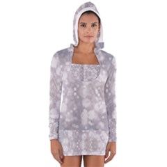 Light Circles, Rouge Aquarel Painting Women s Long Sleeve Hooded T-shirt