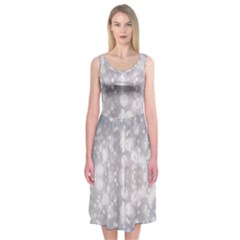 Light Circles, Rouge Aquarel Painting Midi Sleeveless Dress