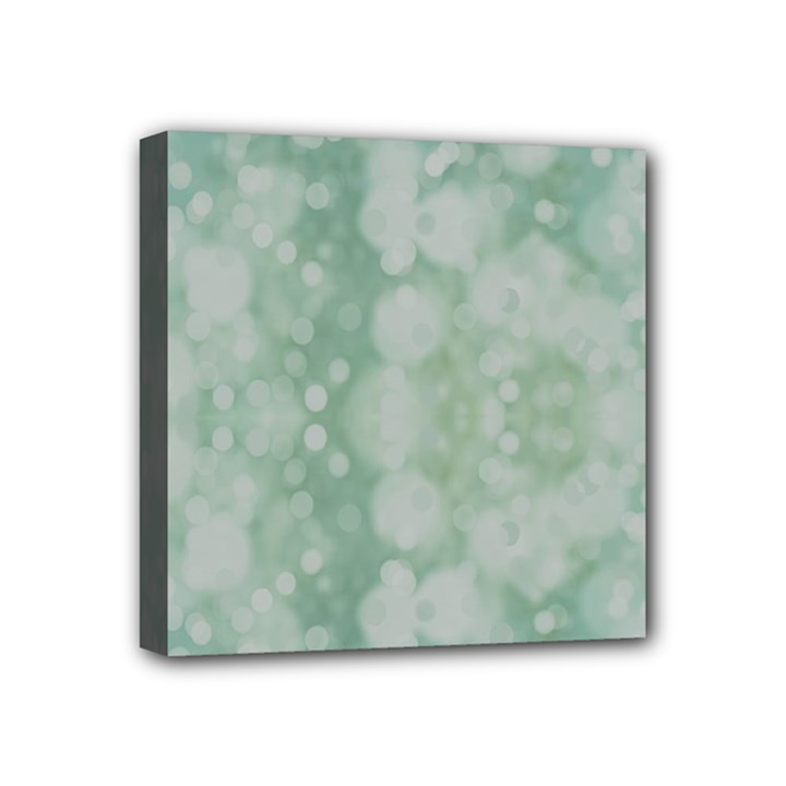 Light Circles, Mint green color Mini Canvas 4  x 4 