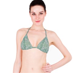 Light Circles, Mint Green Color Bikini Top by picsaspassion