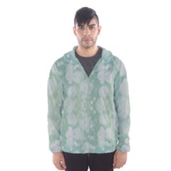 Light Circles, Mint Green Color Hooded Wind Breaker (men) by picsaspassion