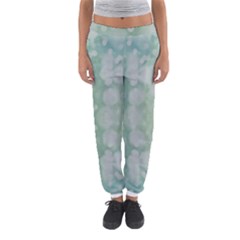 Light Circles, Mint Green Color Women s Jogger Sweatpants