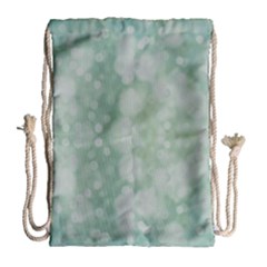 Light Circles, Mint Green Color Drawstring Bag (large) by picsaspassion