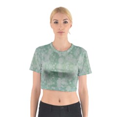 Light Circles, Mint Green Color Cotton Crop Top