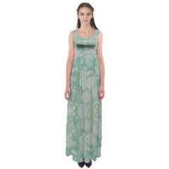 Light Circles, Mint Green Color Empire Waist Maxi Dress