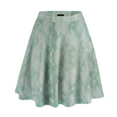 Light Circles, Mint Green Color High Waist Skirt by picsaspassion