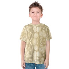 Light Circles, Brown Yellow Color Kids  Cotton Tee