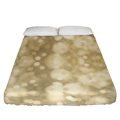 Light Circles, Brown Yellow Color Fitted Sheet (queen Size)