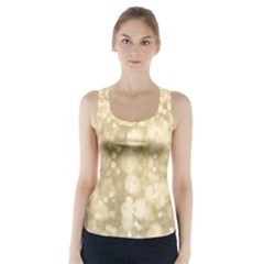 Light Circles, Brown Yellow Color Racer Back Sports Top