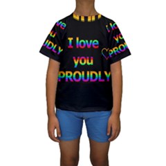 I Love You Proudly Kids  Short Sleeve Swimwear