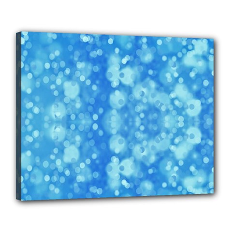 Light Circles, Dark And Light Blue Color Canvas 20  X 16 