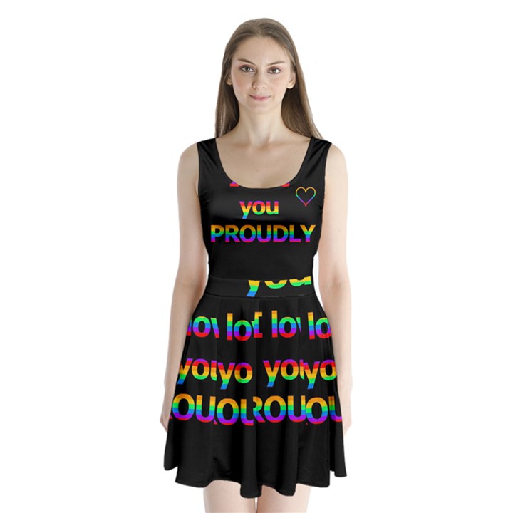 I love you proudly Split Back Mini Dress 