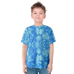 Light Circles, Dark And Light Blue Color Kids  Cotton Tee