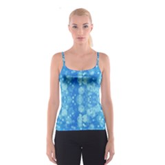 Light Circles, Dark And Light Blue Color Spaghetti Strap Top by picsaspassion