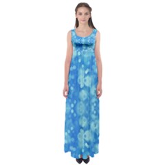 Light Circles, Dark And Light Blue Color Empire Waist Maxi Dress by picsaspassion