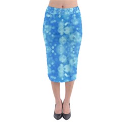 Light Circles, Dark And Light Blue Color Midi Pencil Skirt by picsaspassion