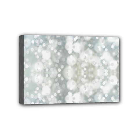 Light Circles, Blue Gray White Colors Mini Canvas 6  X 4 