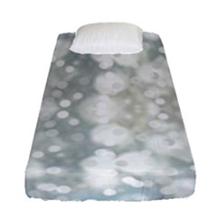 Light Circles, Blue Gray White Colors Fitted Sheet (single Size)