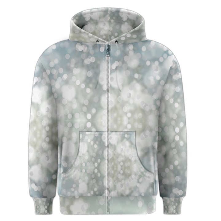 Light Circles, blue gray white colors Men s Zipper Hoodie