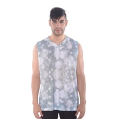 Light Circles, Blue Gray White Colors Men s Basketball Tank Top by picsaspassion