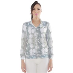 Light Circles, Blue Gray White Colors Wind Breaker (women) by picsaspassion