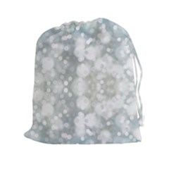 Light Circles, Blue Gray White Colors Drawstring Pouches (xxl)