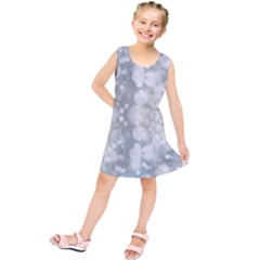 Light Circles, Blue Gray White Colors Kids  Tunic Dress by picsaspassion